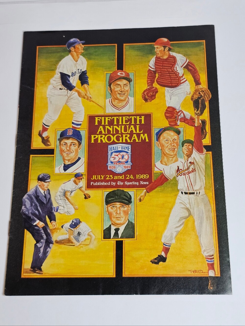 1989 Baseball Hall of Fame 50th Anniversary Program Johnny Bench, C. Yastrzemski